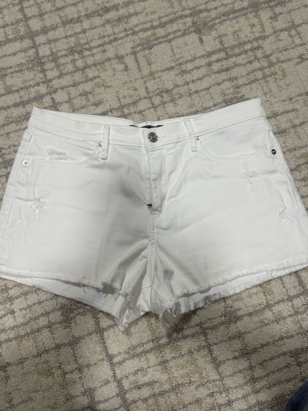 Abercrombie & Fitch White Distressed Denim Cutoff Shorts